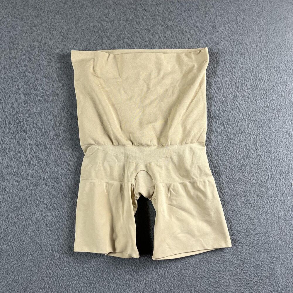ASSETS By SPANX Shapewear Shorts Womens XL High Waisted Beige Slimming Knit
